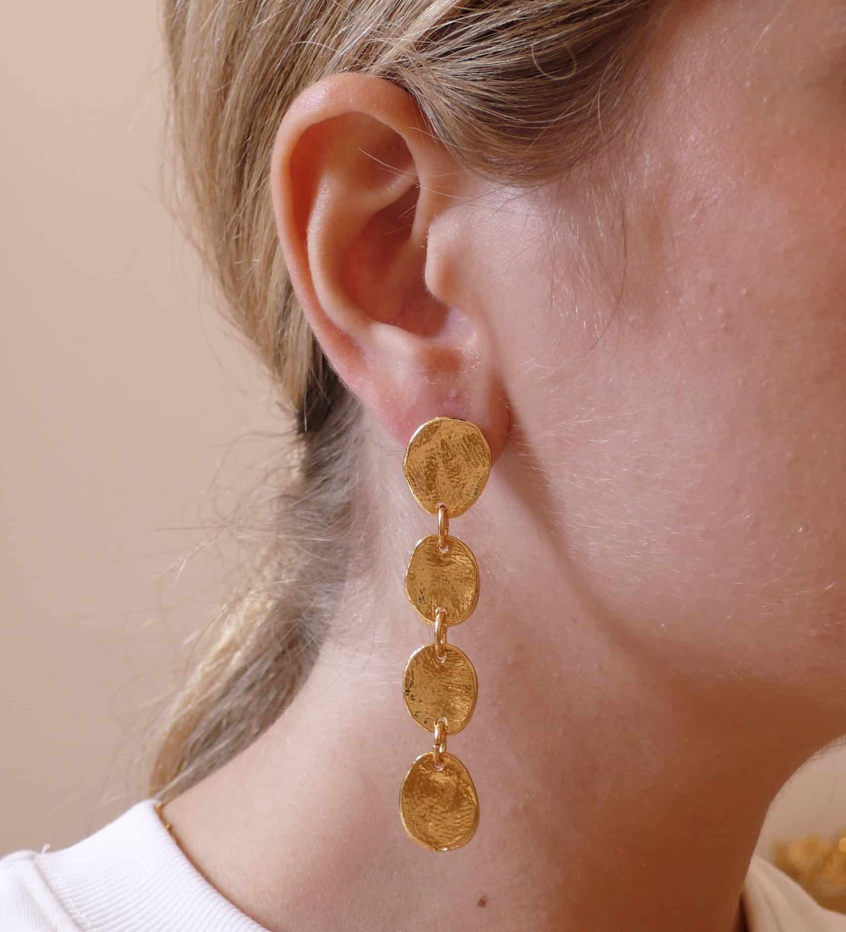 Photo portée Boucles D'oreilles Percées Argenté Mille Et Une Nuit