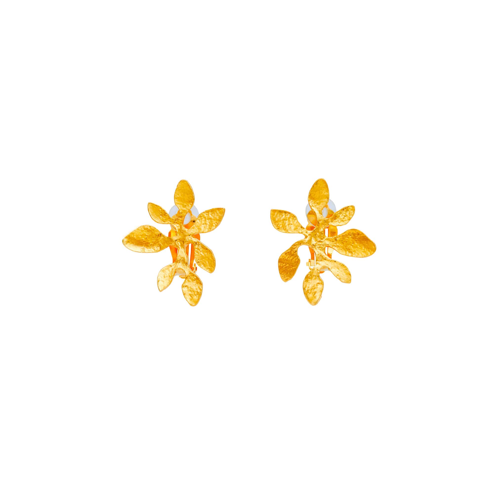 Clip-on Earrings Golden Végétal