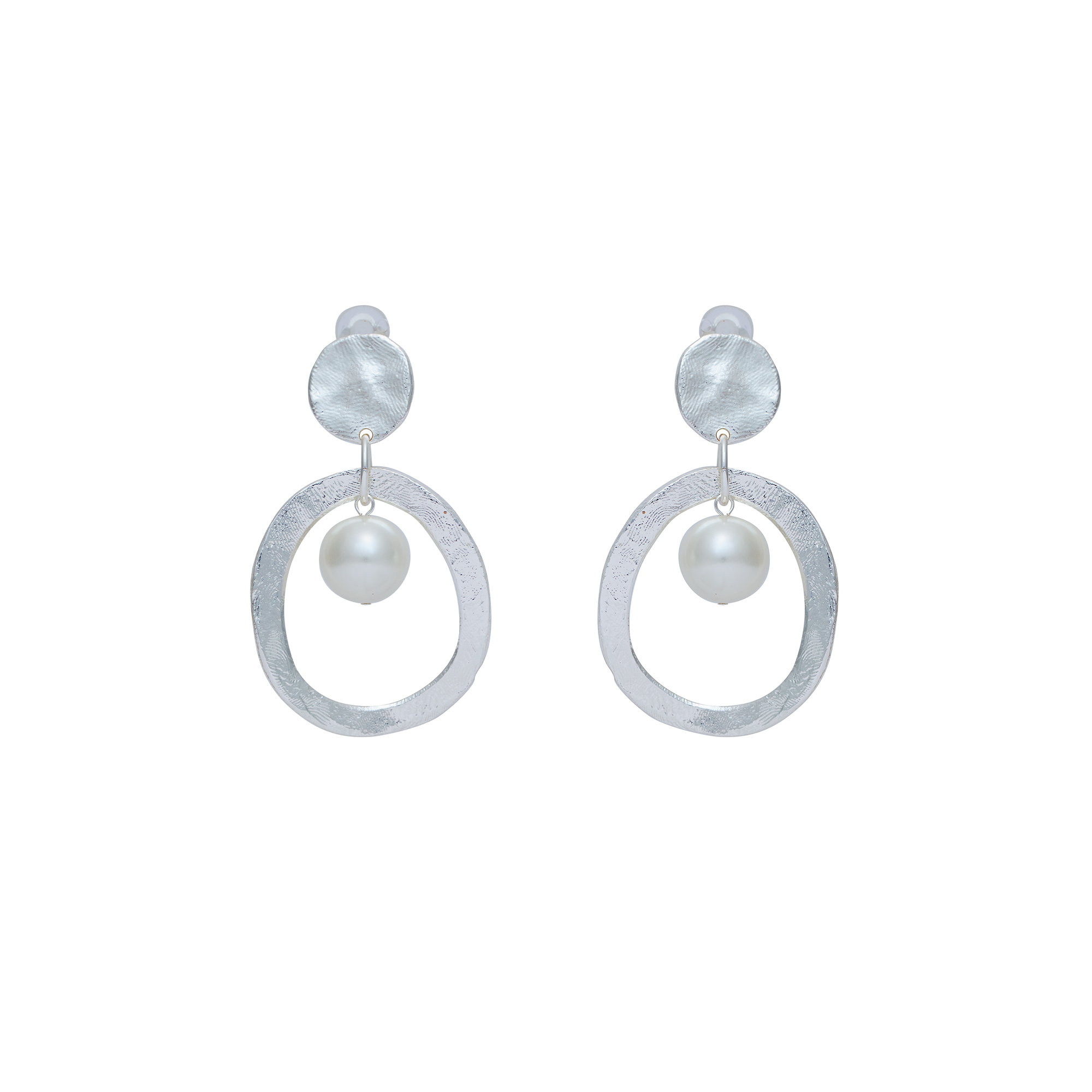 Boucles D'oreilles Clips Argenté Mille Et Une Nuit