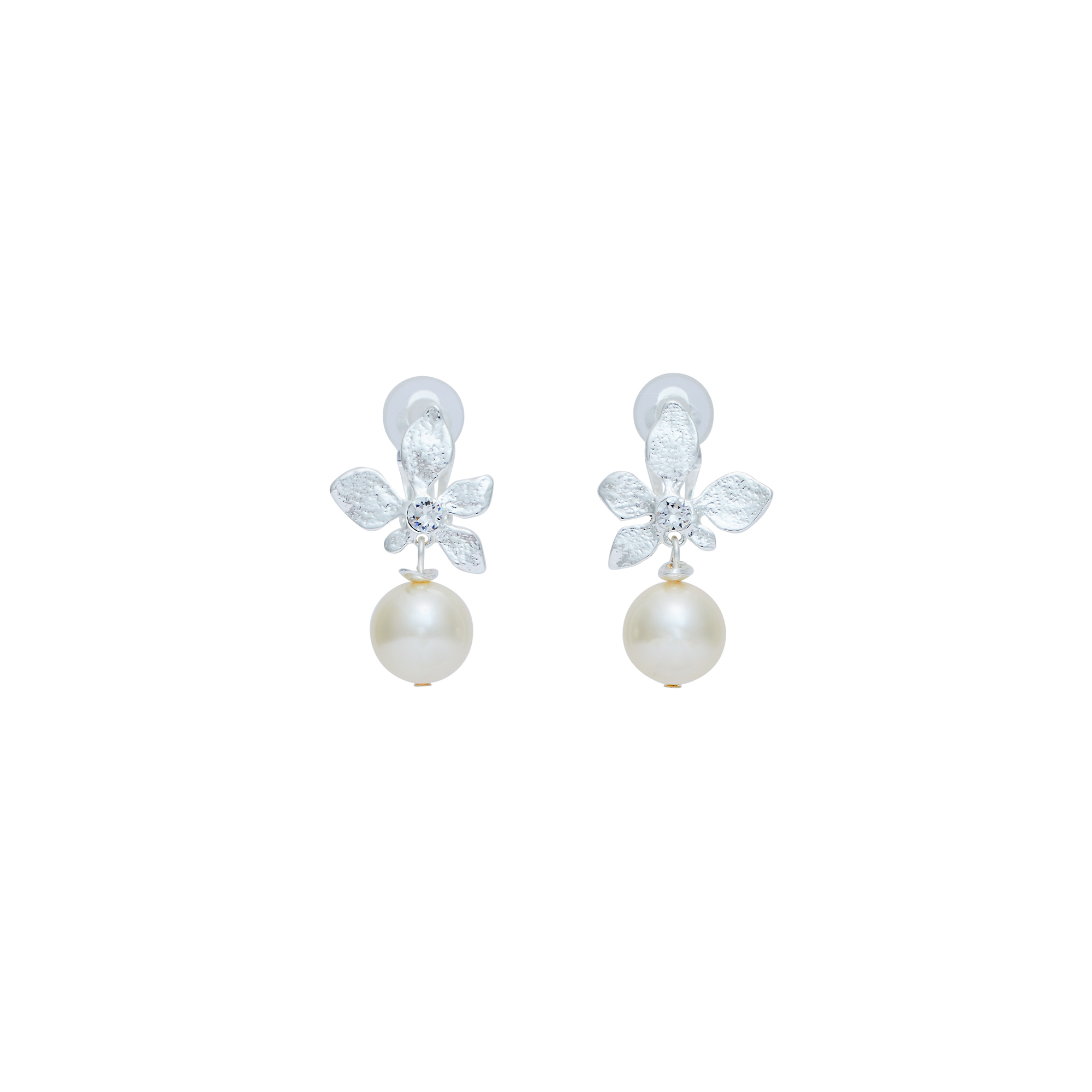 Boucles D'oreilles Clips Argenté Végétal