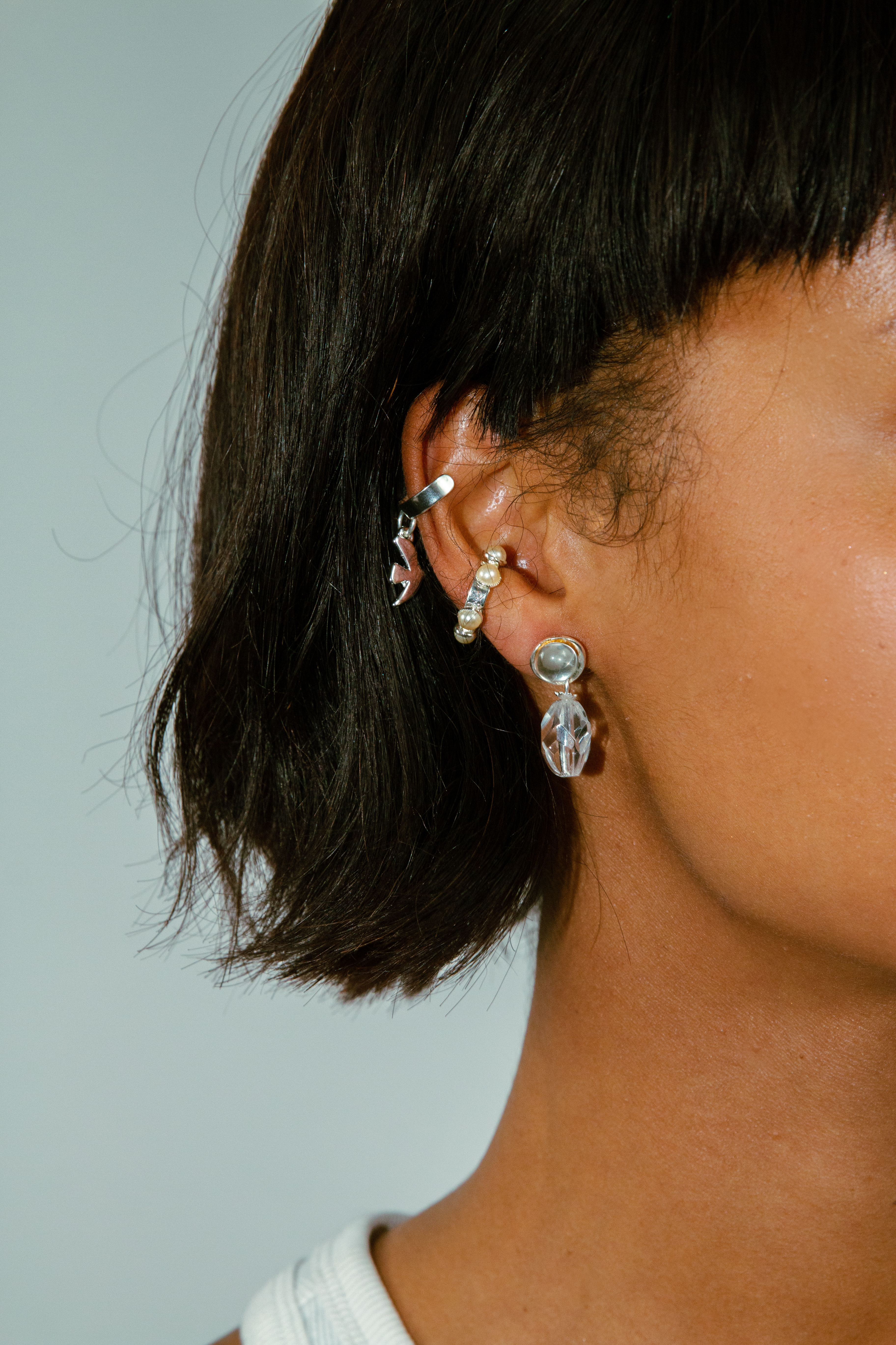 Photo portée Boucles D'oreilles Percées Argenté Délicatesse