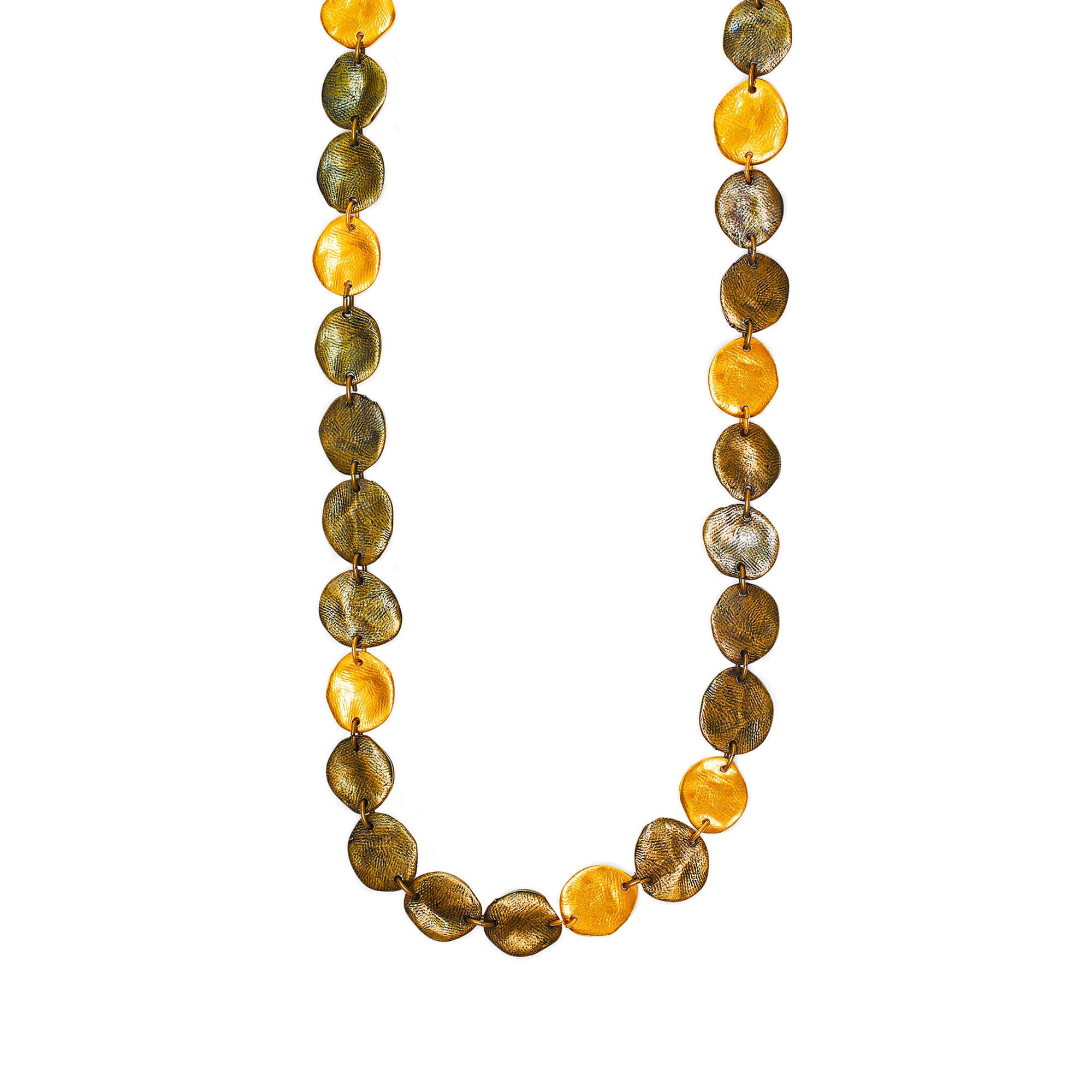 Long Necklace Golden Brass Mille Et Une Nuit