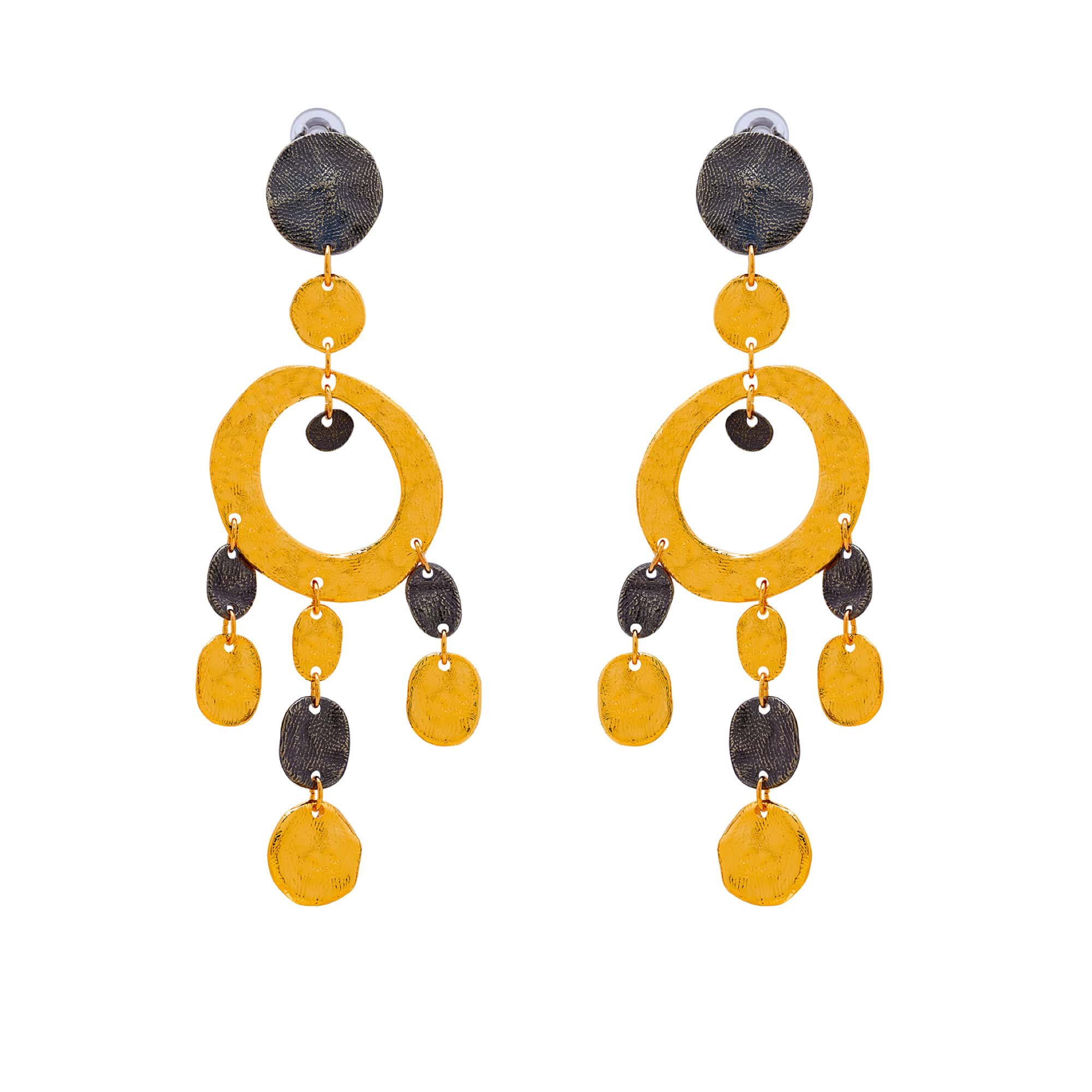 Clip-on Earrings Golden Brass Mille Et Une Nuits