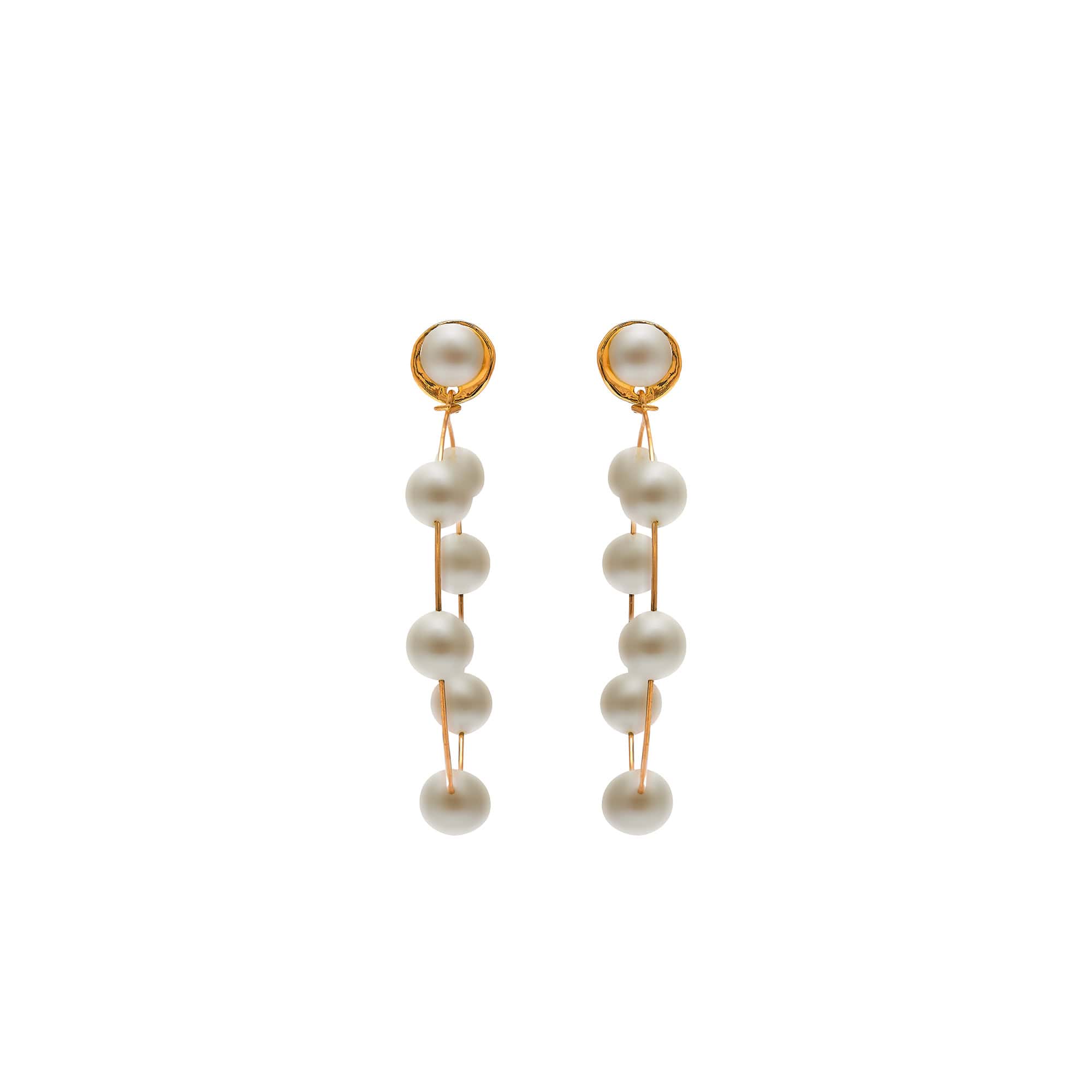 Photo portée Boucles D'oreilles Percées Doré L'heure Dorée