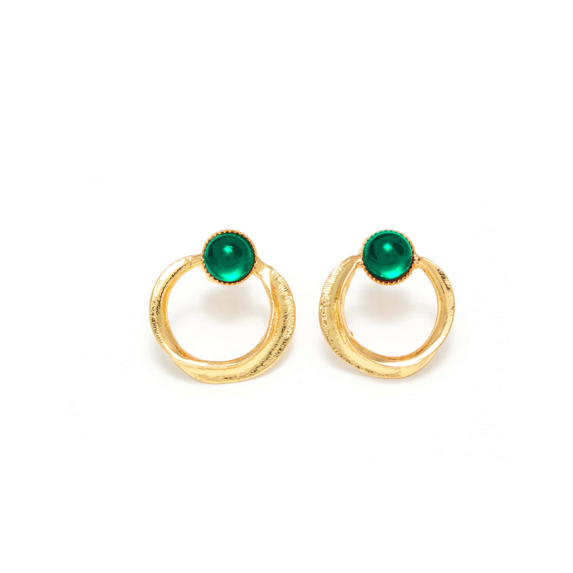 Boucles d'oreilles - Alliage - Doré & vert main image 0