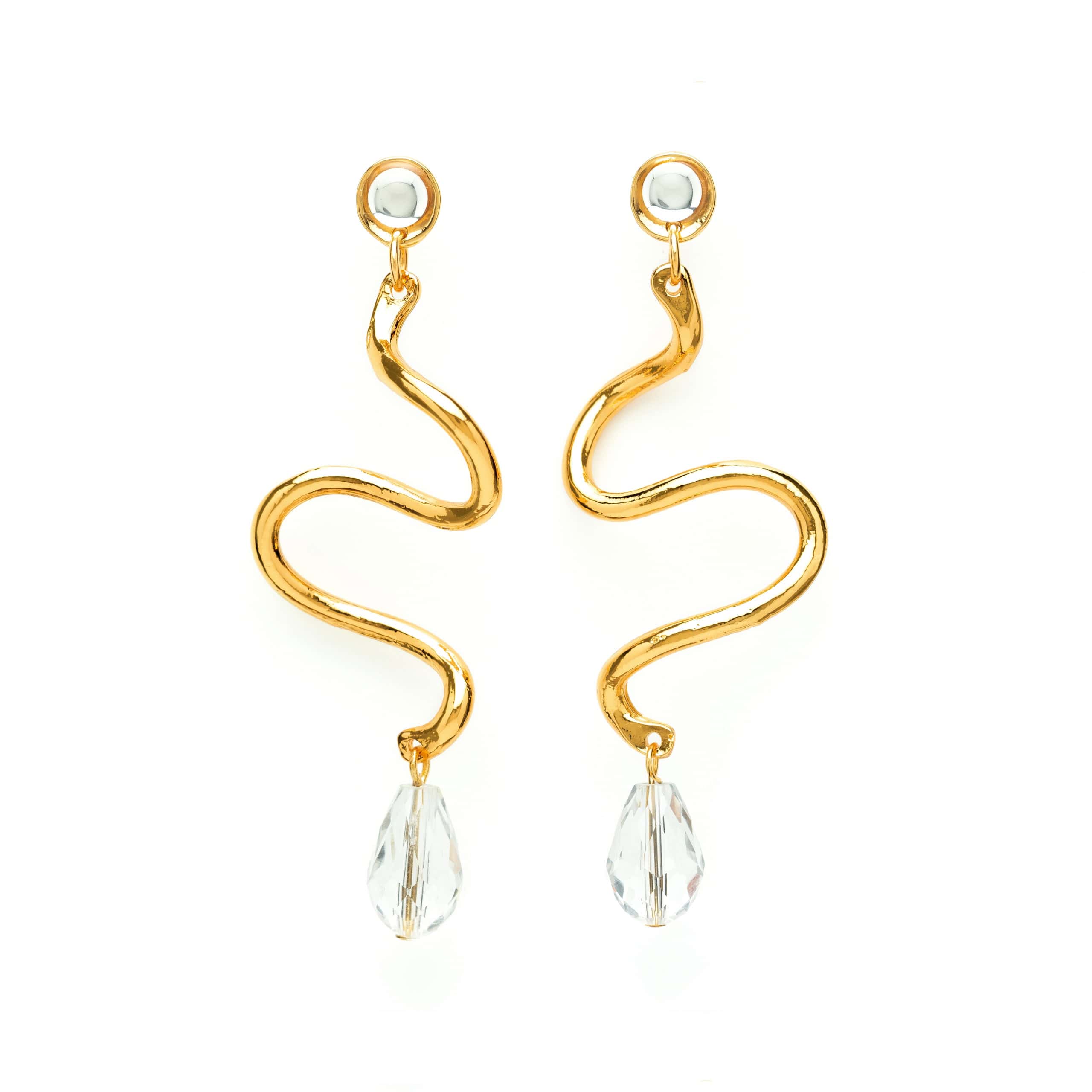 Pierced Earring Golden Arabesque