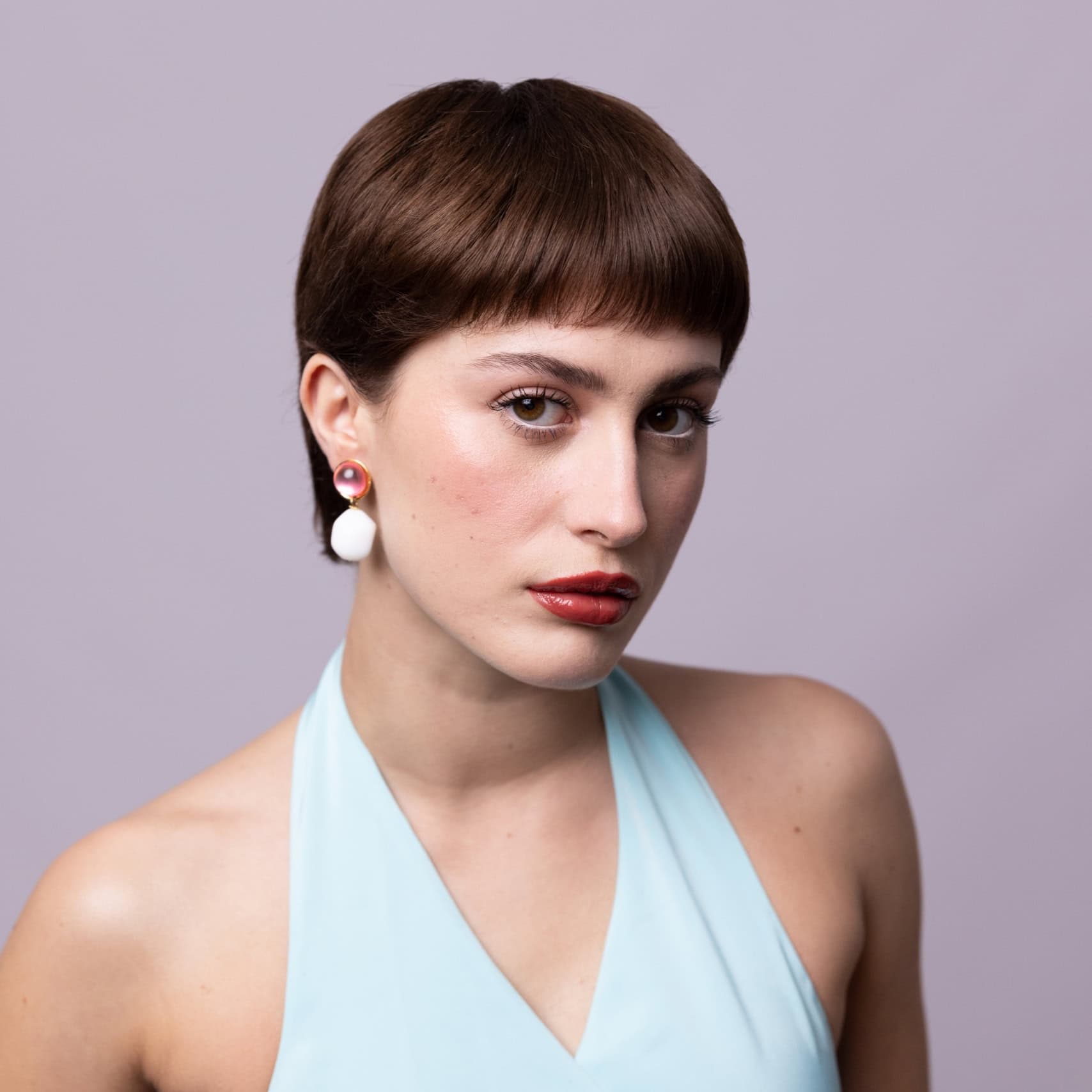 Photo portée Clip-on Earrings Golden Délicatesse