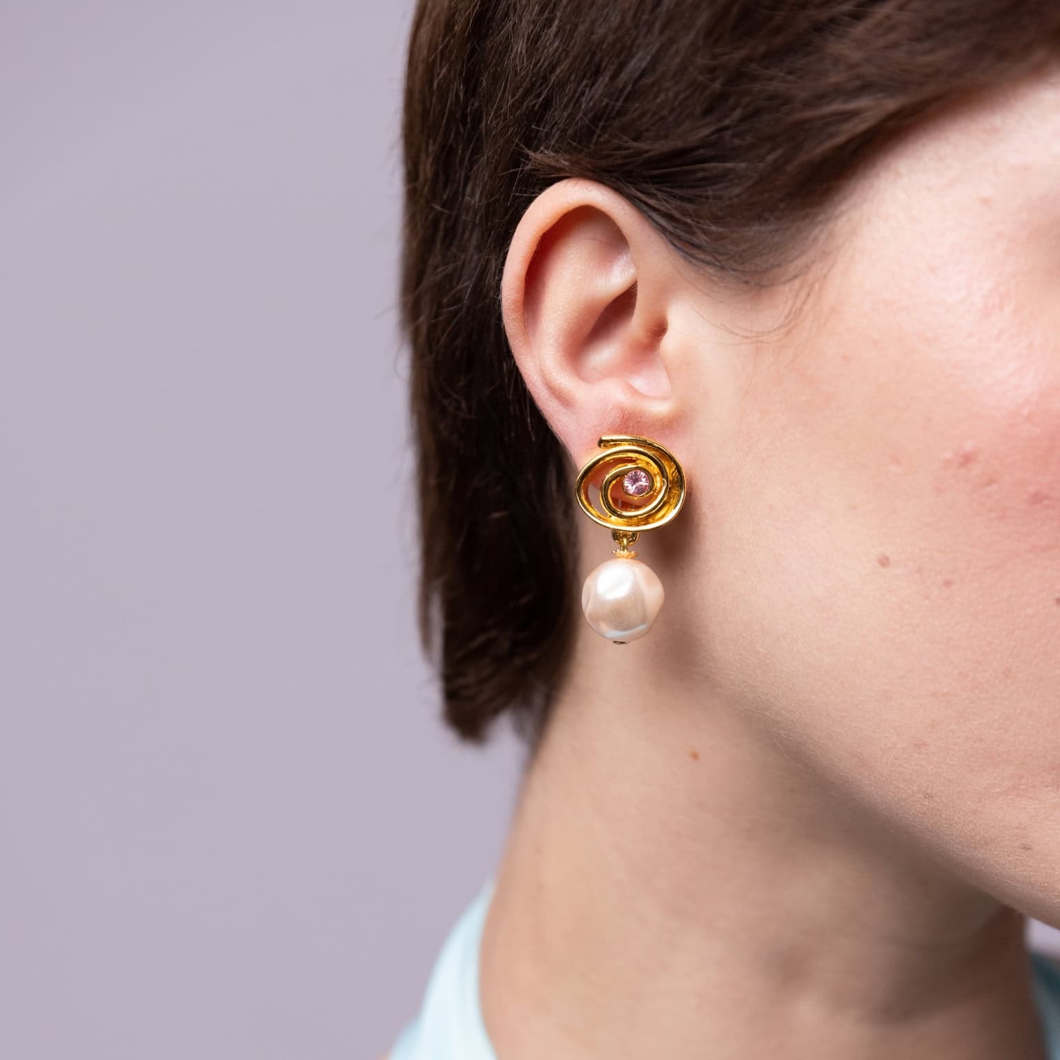 Photo portée Boucles D'oreille Clips Doré Padmée