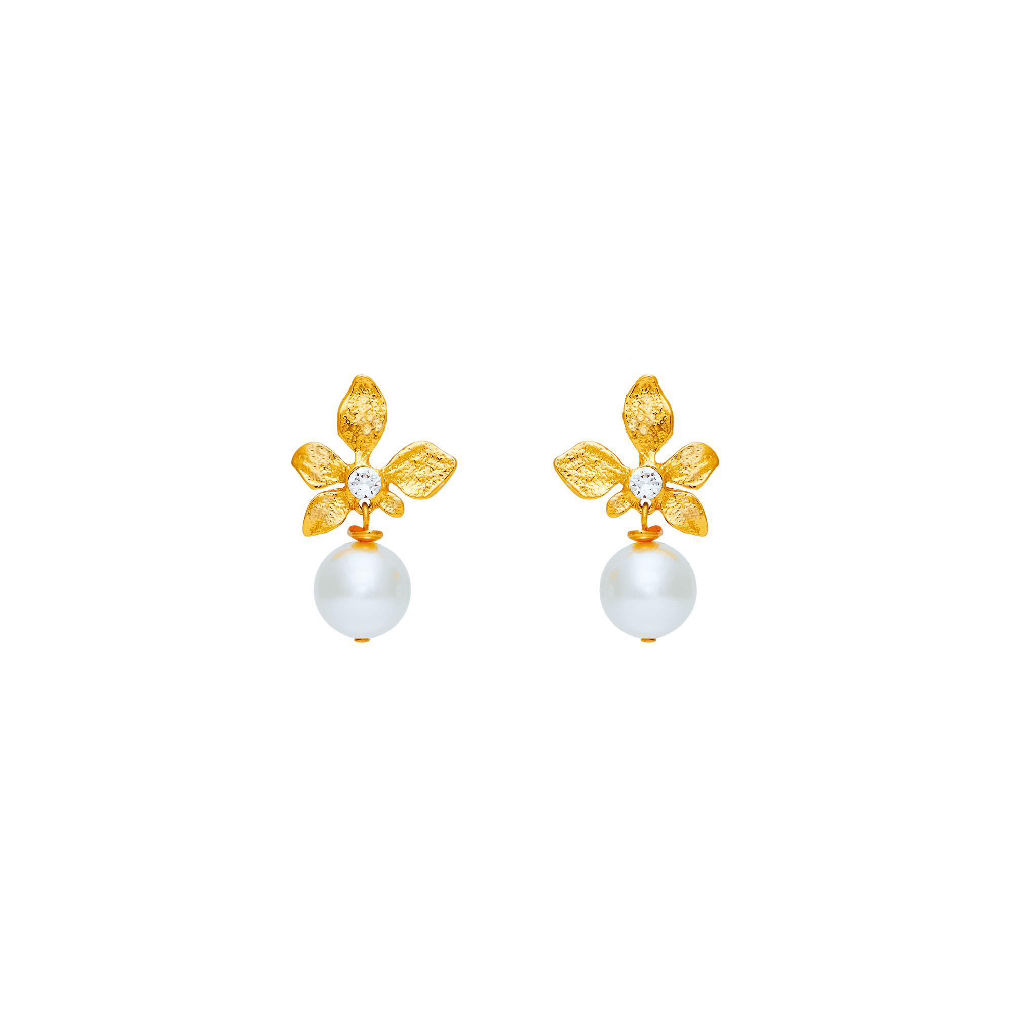 Boucles D'oreilles Percées Doré Végétal