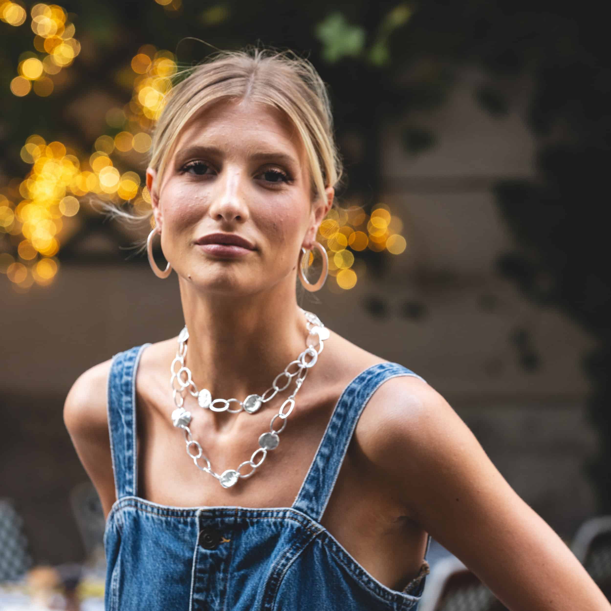 Photo portée Boucles D'oreilles Percées Argenté Olala