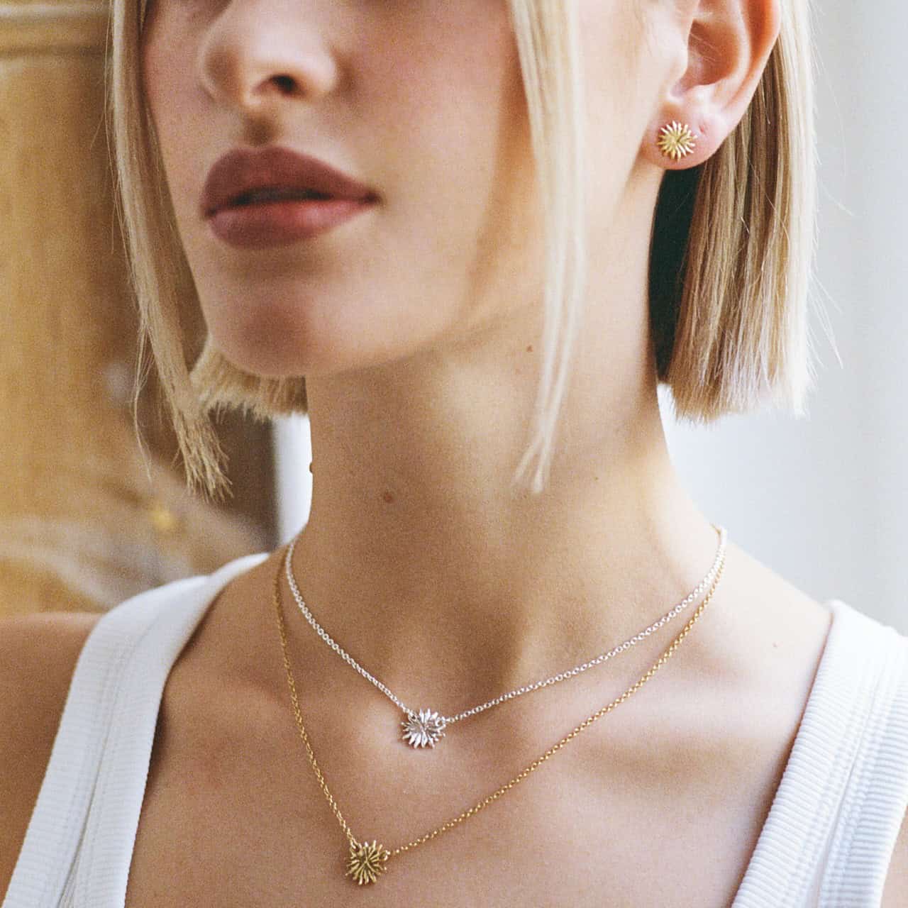 Photo portée Collier Vermeil Ciel D'été
