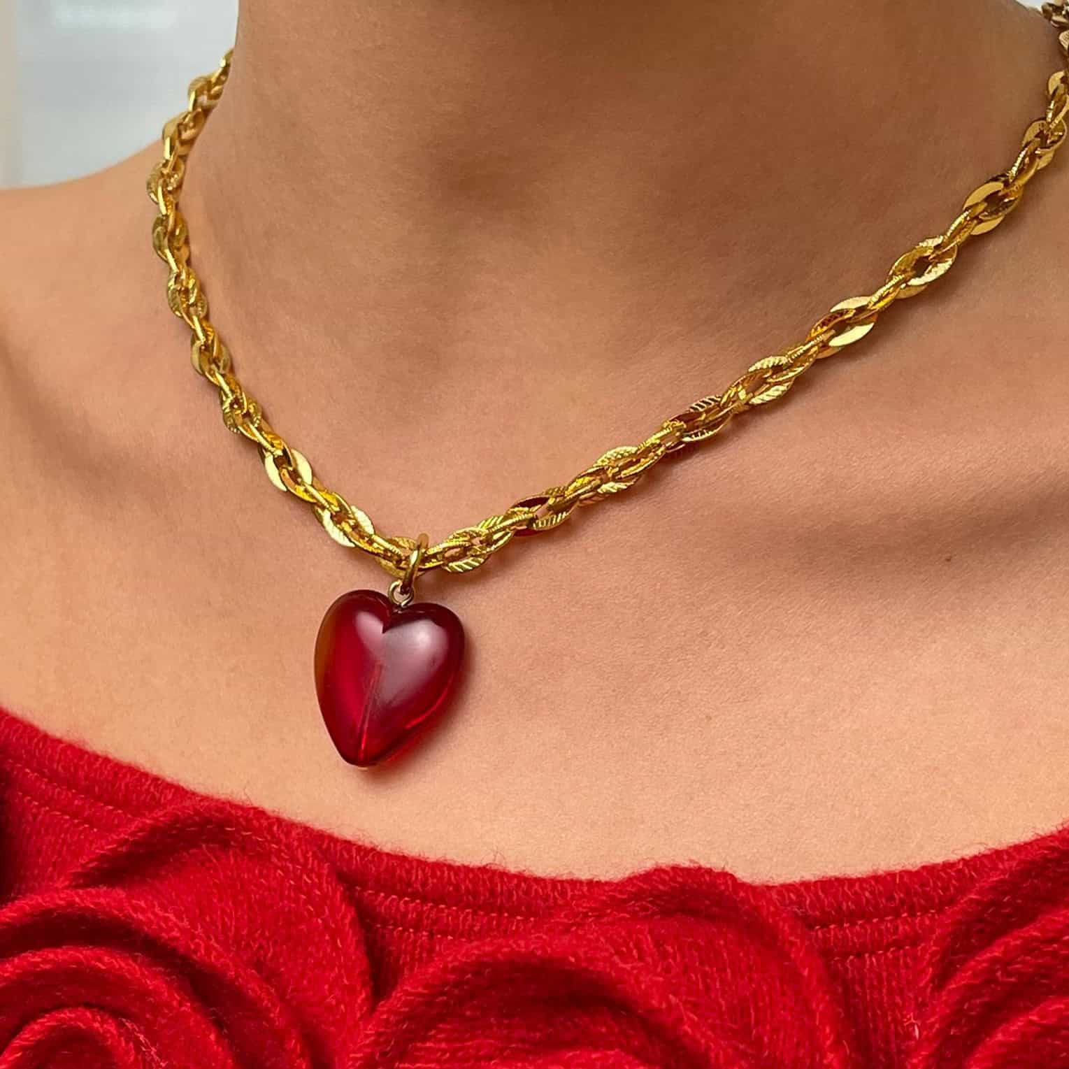 Photo portée Coeur Gold Necklace