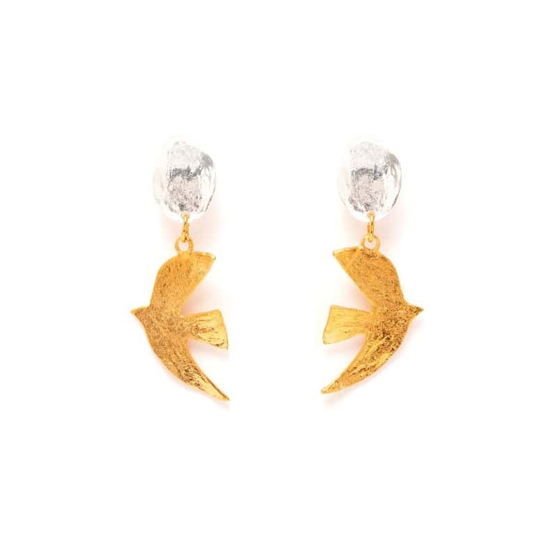 Boucles D'oreilles Clips Doré Argenté Voyage