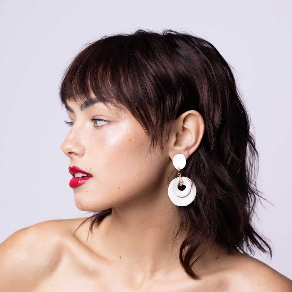 Photo portée Boucles D'oreilles Clip Doré Voie Lactée