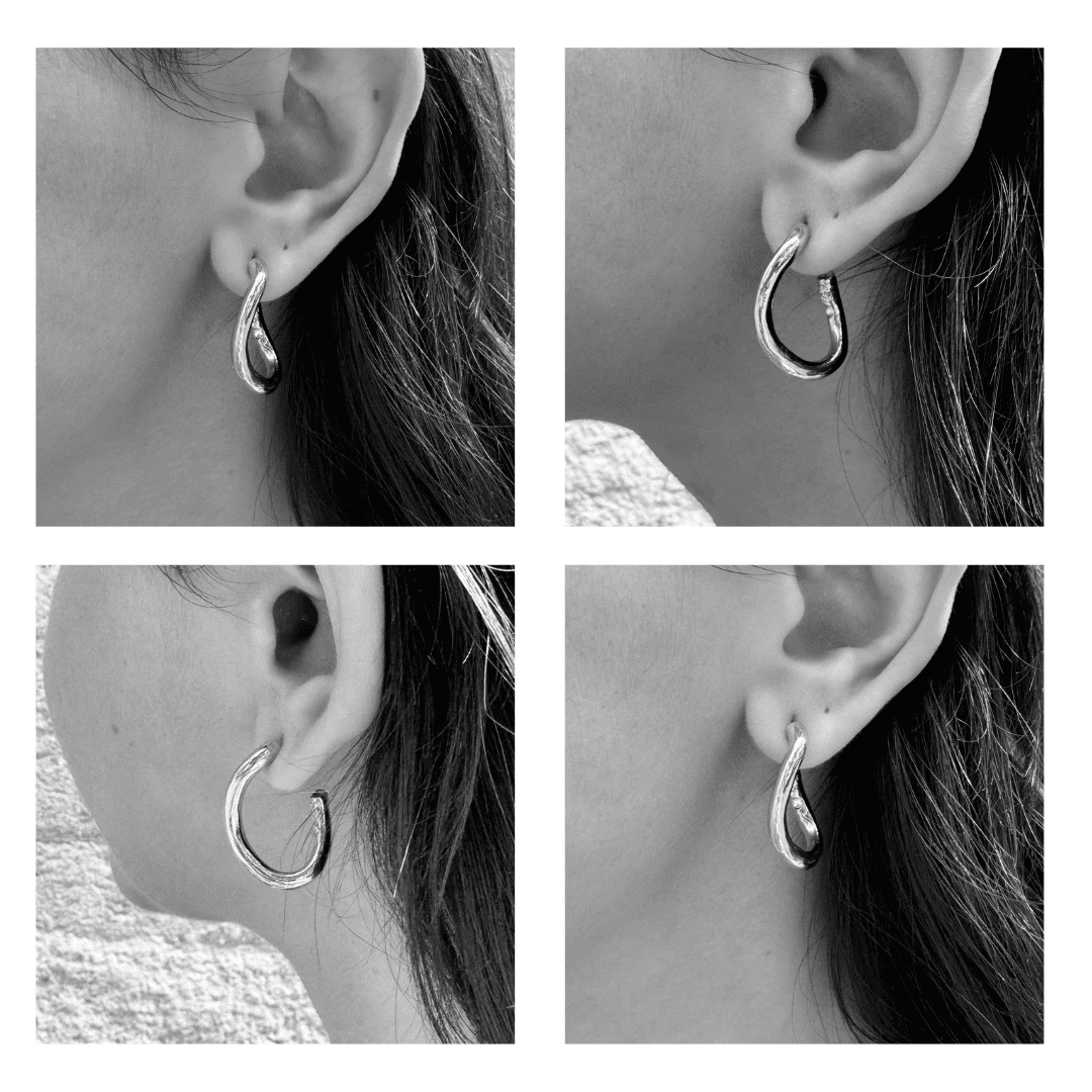 Photo portée Boucles D'oreilles Percées Argenté Padmée