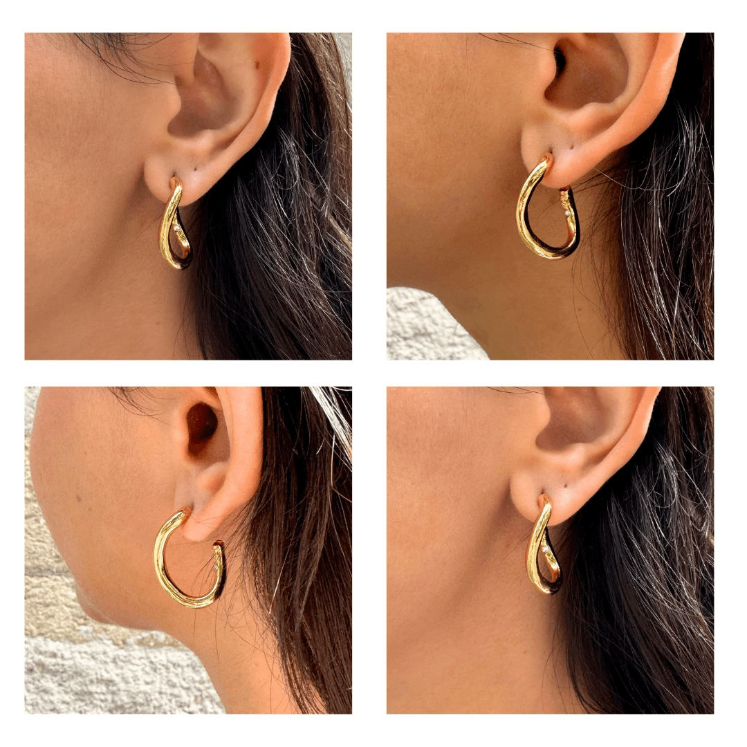 Photo portée Boucles D'oreilles Percées Doré Padmée