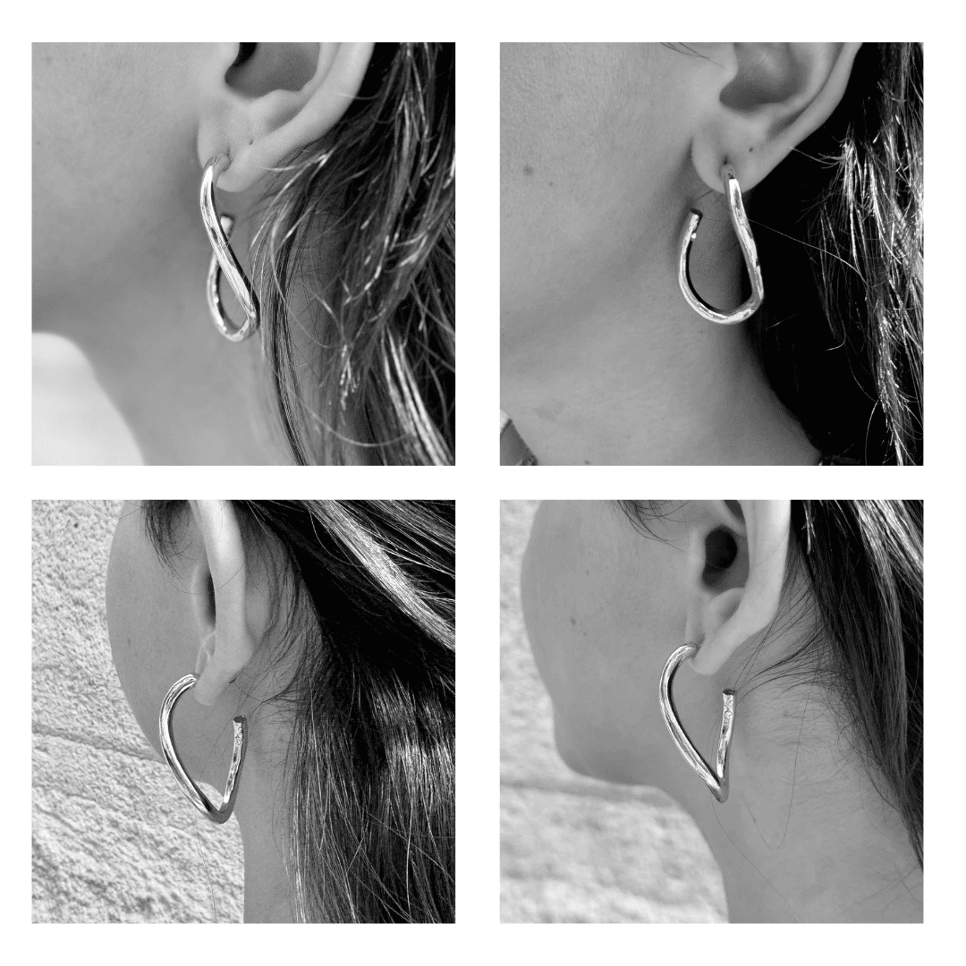 Photo portée Boucles D'oreilles Percées Argenté Padmée