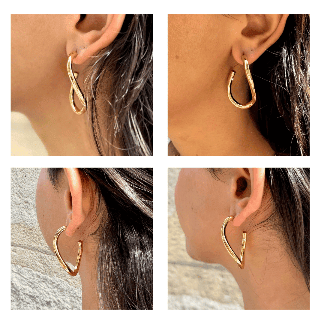 Photo portée Boucles D'oreilles Percées Doré Padmée