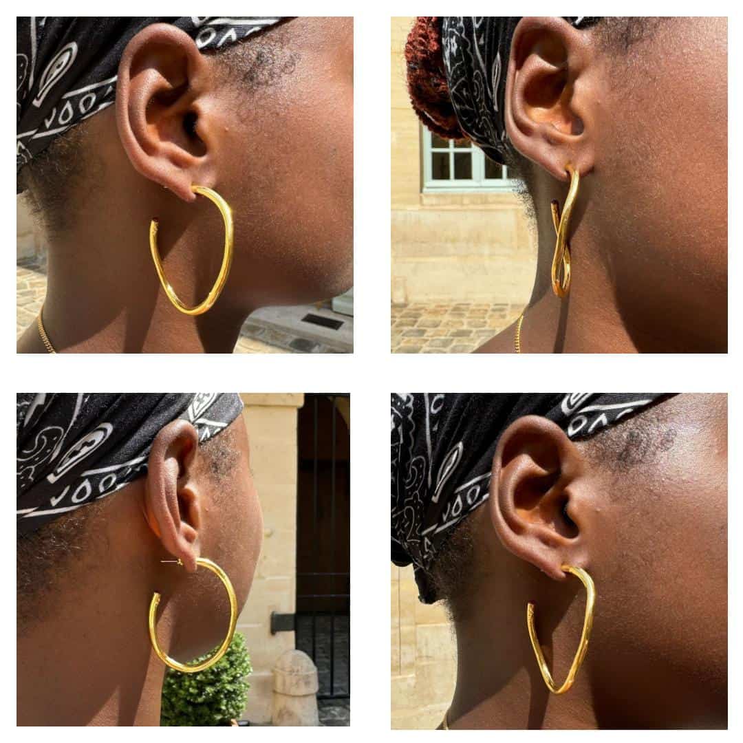 Photo portée Boucles D'oreilles Percées Doré Padmée