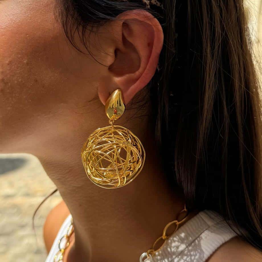 Photo portée Boucles D'oreilles Clips Doré Padmée