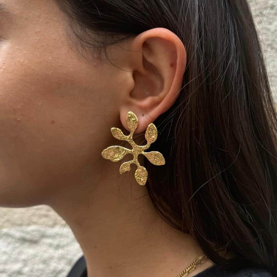 Photo portée Boucles D'oreilles Percées Végétal