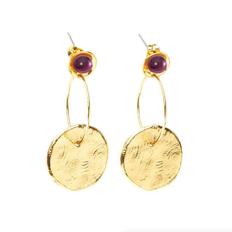 Photo portée Night Purple Pierced Earrings