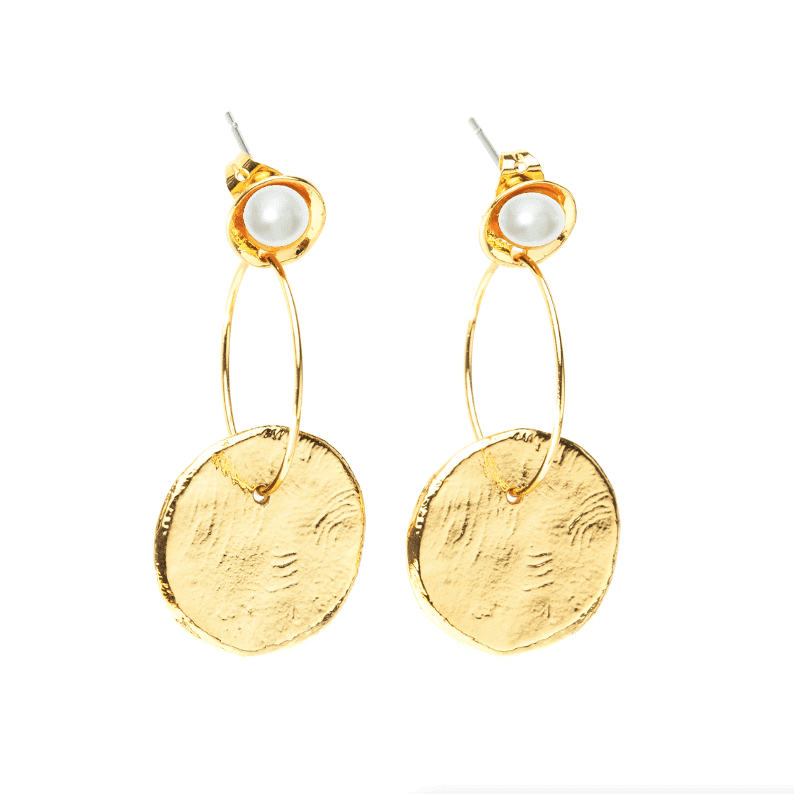 Photo portée Mother-of-pearl Pierced Earrings