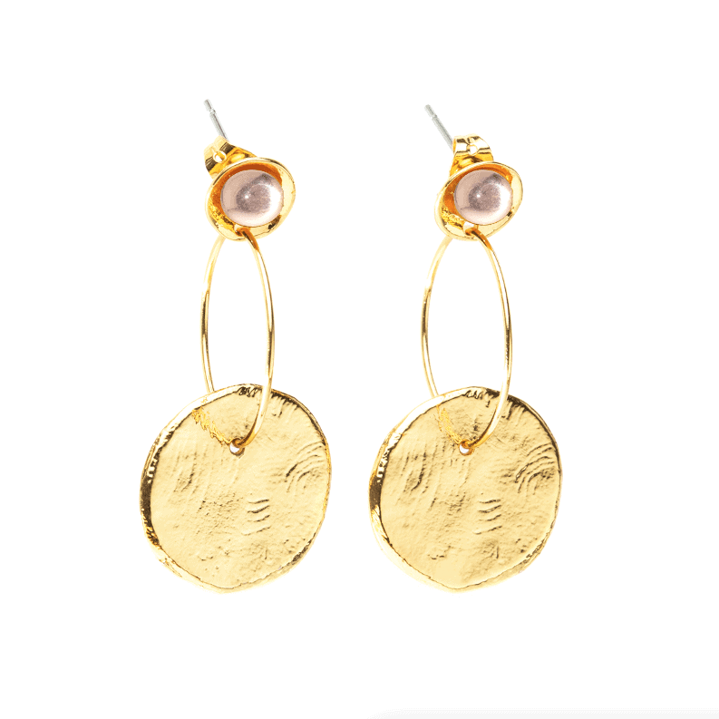 Photo portée Nude Pink Pierced Earrings