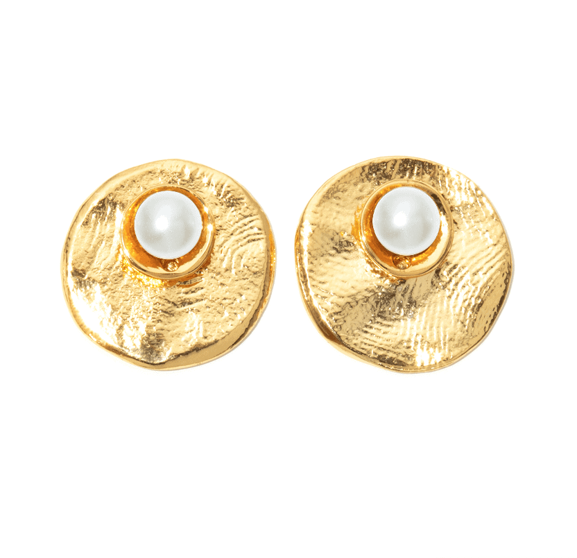 Photo portée Mother-of-pearl Pierced Earrings