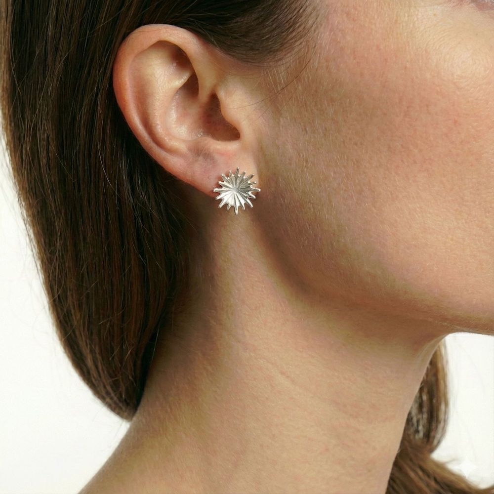 Photo portée Boucles D'oreilles Argent Massif Ciel D'été