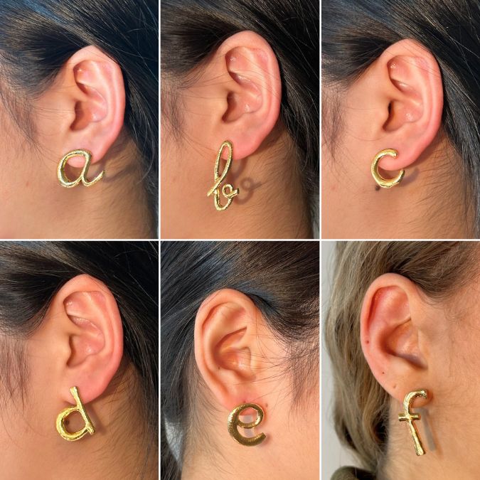 Photo portée Boucles D'oreilles L'alphabet