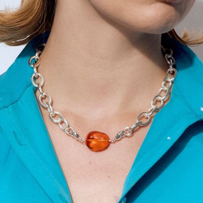 Photo portée L'heure Argentée Interchangeable Necklace